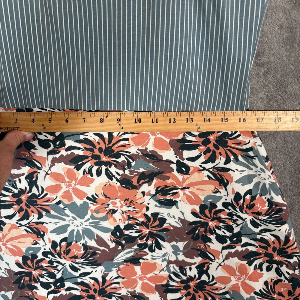 Pact Striped Bodice Floral Midi Dress in Teal, Coral, White, Black - Picture 12 of 14